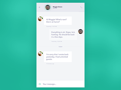 Direct messaging - DailyUI #13 013 android chat conversation dailyui direct ios message mobile ui
