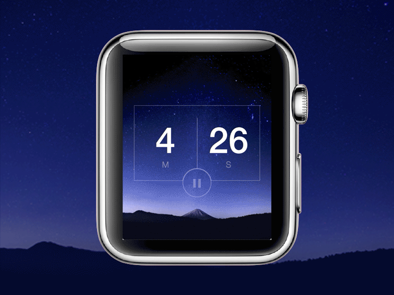 Countdown Counter - DailyUI #014 apple countdown counter dialyui landscape moon sky stars ui universe watch