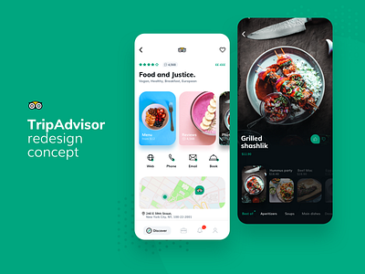 TripAdvisor - redesign concept adventure app food guide menu mobile mobile app redesign restaurant tour travel trip trip planner tripadvisor