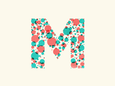 M dots illustration letter type vector