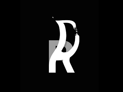 R digital illustration lettering liquid simple type vector