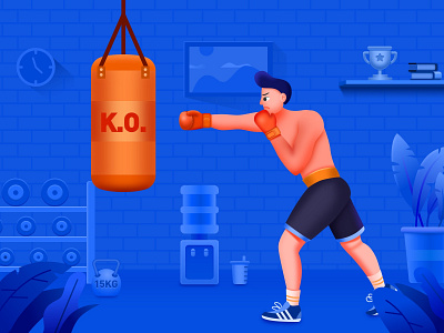 boxing illustration ui