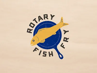 Rotary Fish Fry fish illustration logo