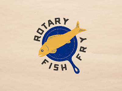 Rotary Fish Fry fish illustration logo