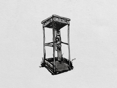 Collect abandoned ink inktober phonebooth sketch