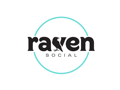 Raven Social Logo bird crow illustration logo photography raven social type