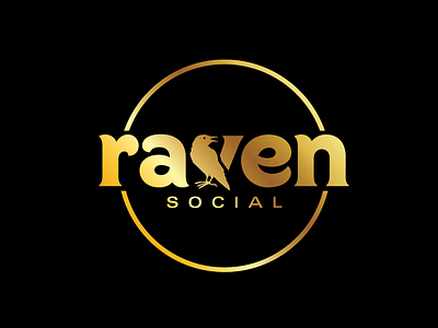 Raven Social Logo - Gold