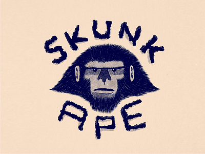 Skunkin’ around. bigfoot doodle face halftone illustration lettering logo procreate sasquatch skunkape