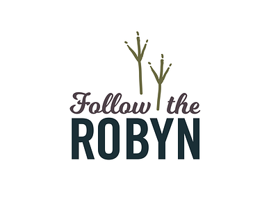 Follow the Robyn Logo bird foot footprint logo robin travel