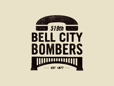 Bell City Bombers brantford bridge logo retro sports team telephone