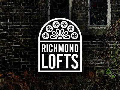 Richmond Lofts church gothic lofts logo stained glass