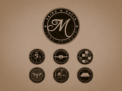 Wedding Icons distressed icons logo monogram wedding wedding invitation wedding stationery