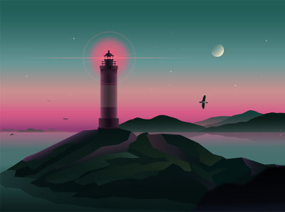 the sea landscape lighthouse sea sunset