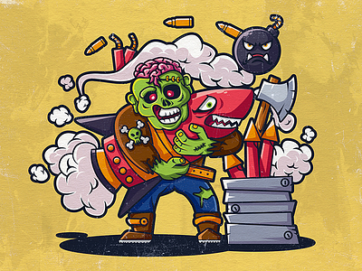 zombie 02 design illustration ui zombie