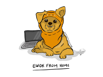 Ewok from Home dogs ewok illustration may the 4th may the fourth be with you pet illustration procreate star wars star wars day