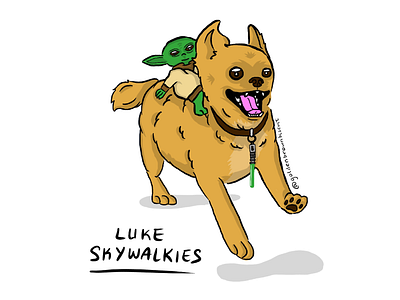 Luke Skywalkies dogs illustration luke luke skywalker may the 4th may the fourth be with you pet illustration procreate skywalker star wars star wars day