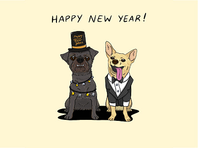New Year, New Doggos! dog drawing dogs illustration pet illustration procreate procreate app