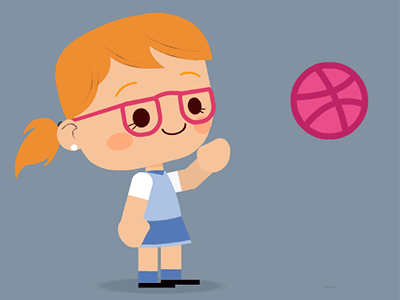 Dribbble Hello 2d animation ball dribbble girl hello