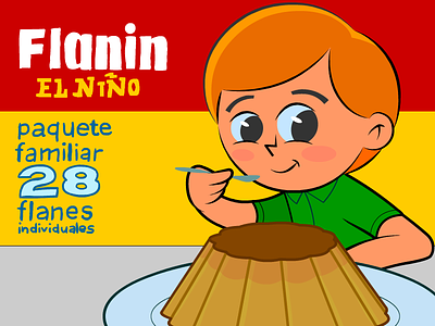 Flanin, el niño cartoon character creme caramel dessert flan food kid