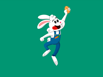 Easter Rabbit 2d cartoon character easter egg flash illustration rabbit