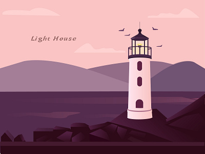 light house illustration ui