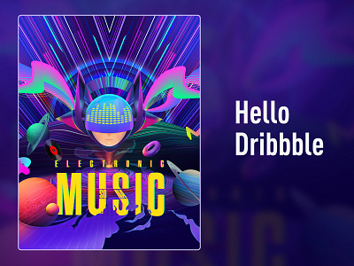 Hello, Dribbble. design illustration