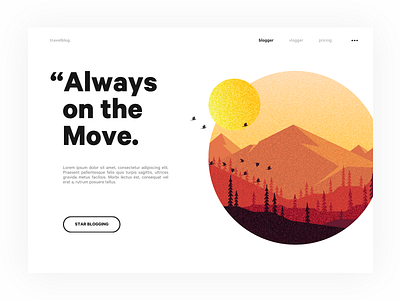 Travel Blog landing page