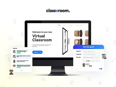 Classvroom - Virtual Learning Environment classroom clean desktop elearning game gamification mac minimal online ui ux web