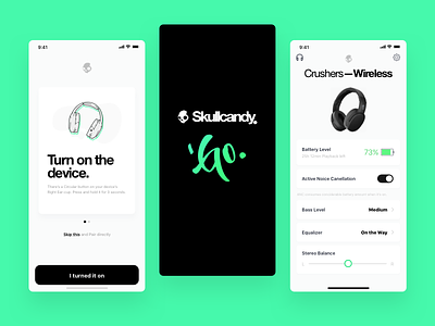 Skullcandy - GO app headphones illustration minimal mobile modern music player ui ux wireless