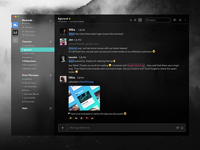 Slack - Dark Mode app chat dark desktop macos messaging app minimal team ui ui design ux web
