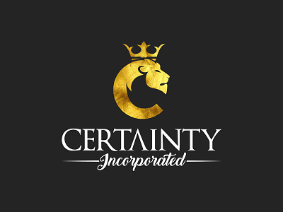 Certainty Logo behance beleave black wolf branding counselling crown dribbble gold inspire lifestyle lion logo design mnemonic money rich