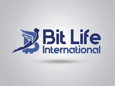 Bit Life International Logo bit coin bit life international black wolf blue design finance freedom graphics design illustrator international life logo