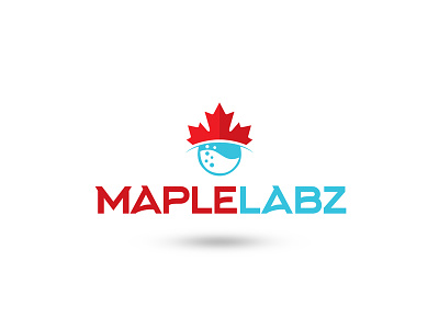 MapleLabz adobe illustrator black wolf creative design studio lab logo design maple leaf maplelabz red n blue