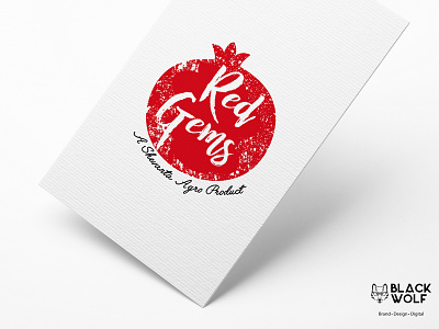 Red Gems 3d mockup adobe illustrator black wolf creative design graphics design logo logo design pomegranate red