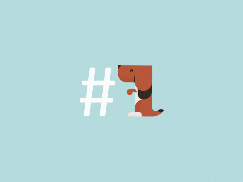 Dog #1 beagle dog gif illustration one typography