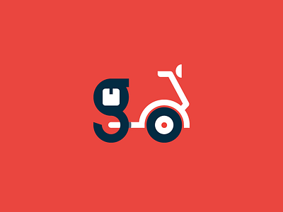 go - delivery & courier services logo design brand identity branding go logo logomark logotype scooter