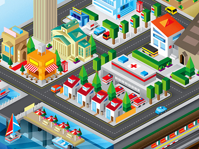 Micropolis buildings city design drawing flat game graphic illustration micro simple street texture