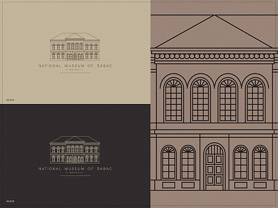 Museum Logo design flat icon identity logo museum national simple type typography