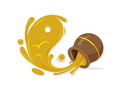 Holistic Honeypot brand design flat graphic holistic honey illustration logo logotype simple yang yin