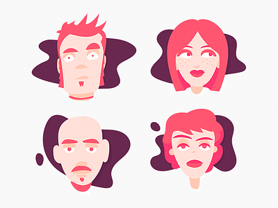 Characters Set V characters design drawing flat graphic illustration quick simple team texture