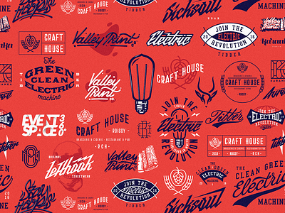 Logotype compilation brand design flat graphic identity illustration lettering logo type typography