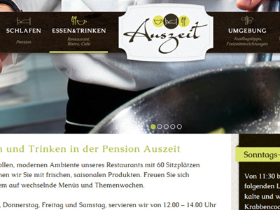 Pension Auszeit Website icons logo menu navigation website
