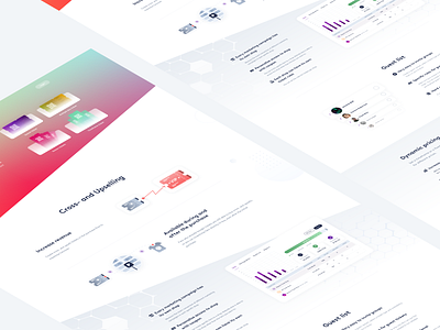 Our Features Page bright clean gradient grid icons illustration interface landing mockup modern ui