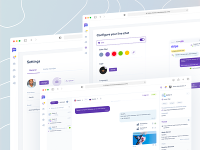 Chat bot backend/Conversation Manager admin panel backend backendux chat chatbot conversation customization dashboard forms leads product search settings setup chat sidebar web app