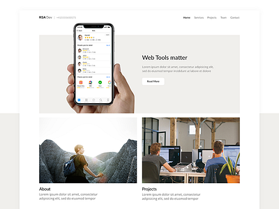 RSA Dev 2017 brown clean design iphone 8 iphone x modern website app preview white