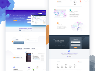 Voogy Landing Page Design anonymous apis business clean ui dashboard identity design illustration illustration art indentify landingpage modern optimisation software software house visitors