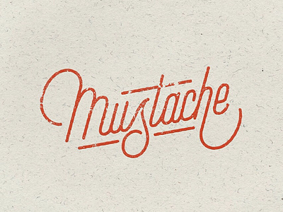 Mustache lettering typography