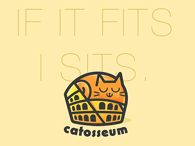 Catosseum cat colosseum if it fits i sits illustration rome tshirt design vector art
