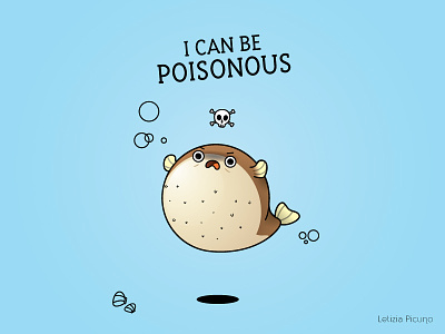 Poisonous angry cute character fish funny illustrator pufferfish vector art vector artwork