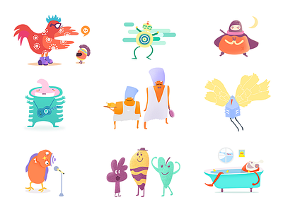 Little characters creative illustration